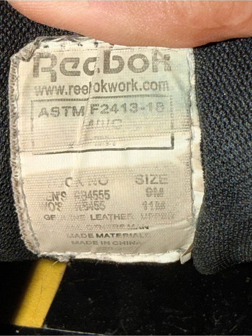 Reebok Work Men’s 9M Black Leather Waterproof Slip Resistant Work Boots